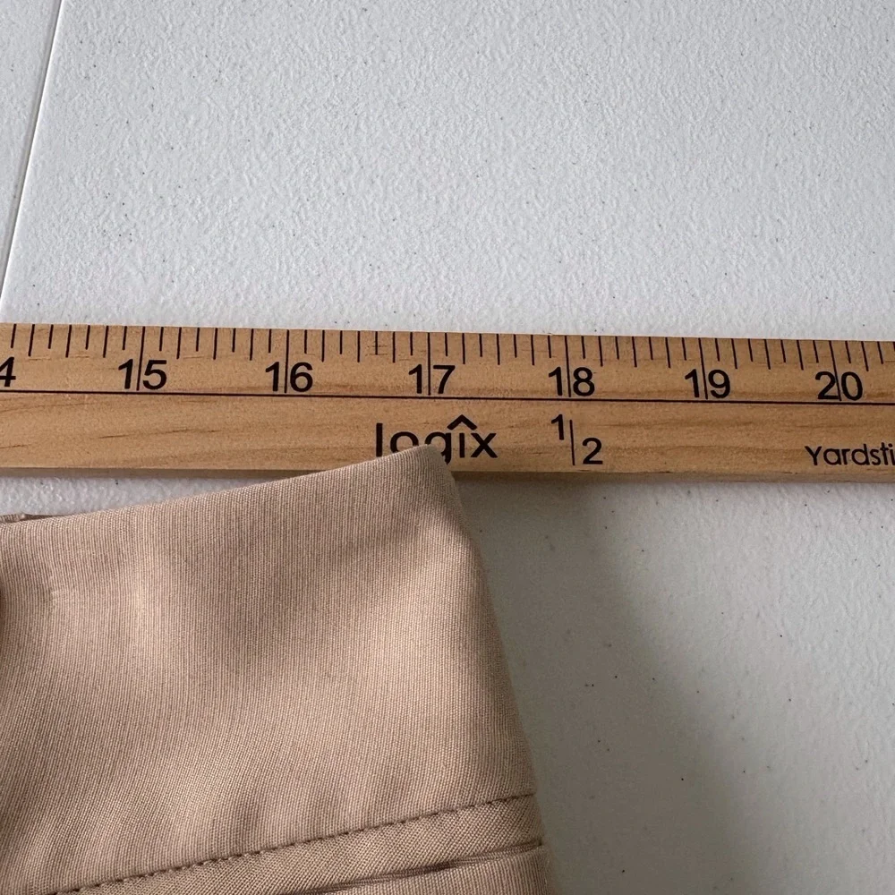 Rafaella Tan Petite Size 10 Pants Ankle Front Zip & Button Career Office Stretch